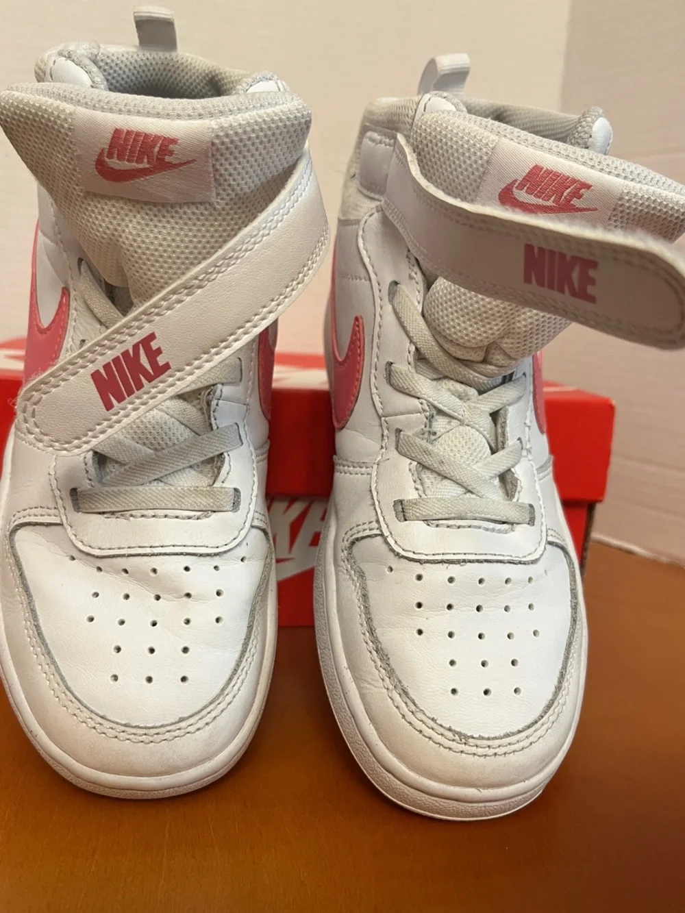 Nike Kids White & Pink High-Top Sneakers